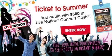 Enter to win Live Nation Concerts Near Me 2017 Cash!